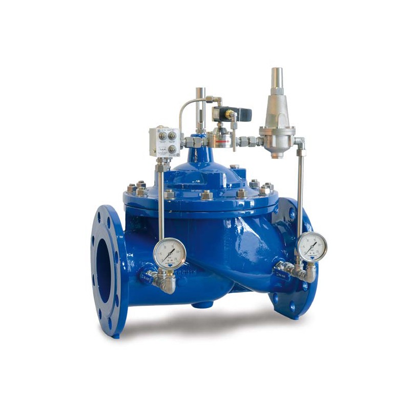 Upstream pressure sustaining valve with solenoid control, pn16