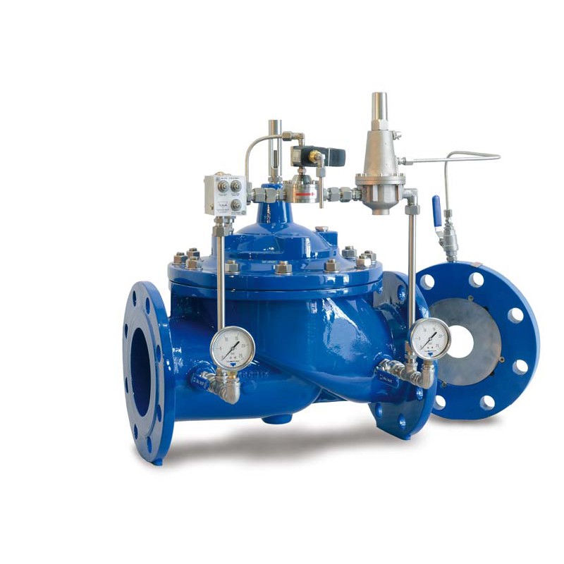 Flow automatic control valve with solenoid control, pn25