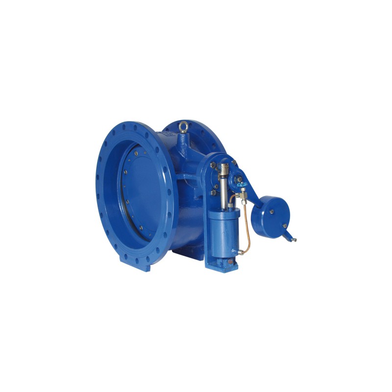 butterfly check valves with counterweight and oil cylinder flanged pn 25 - valveit