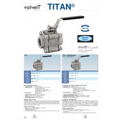 Titan ball valve full bore ptfe
