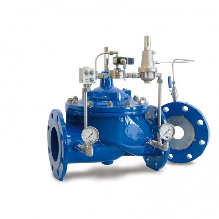 Flow automatic control valve with solenoid control, pn25