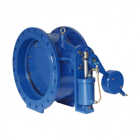 Butterfly check valves with counterweight and oil cylinder flanged pn 25